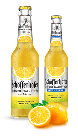 Flaschen Schöfferhofer Weizen-Mix Zitrone und Zitrone-Alkoholfrei – zur Produktseite